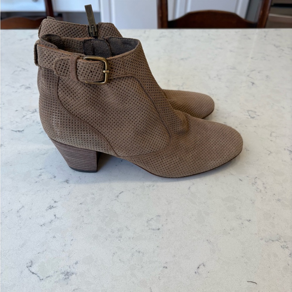 Aquatalia Perforated Brown Ankle Boots